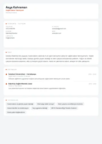 Tekniker ve Teknisyen Cv Örnekleri cv indir